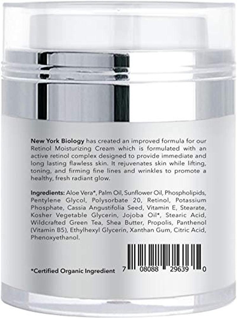 New York Biology Retinol Cream Moisturizer for Face and Eye Area -Anti Aging