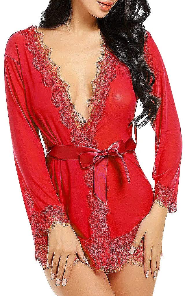 Lace Babydoll Mesh Sheer Nightgown