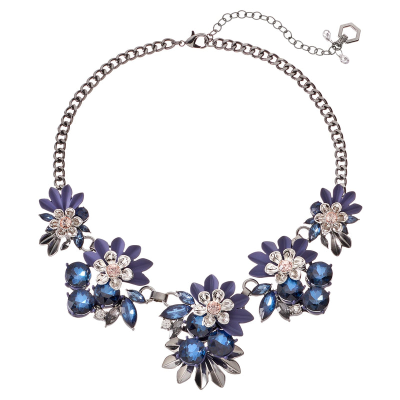 Vera Wang Blue Flower Statement Necklace