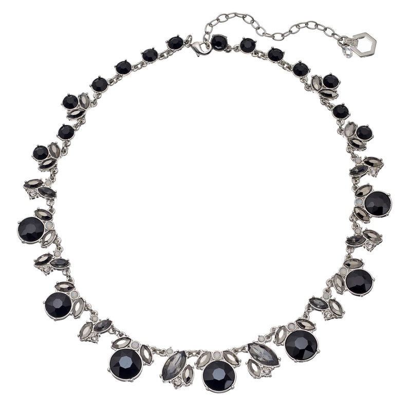 Vera Wang Black Graduated Stone Cluster Necklace