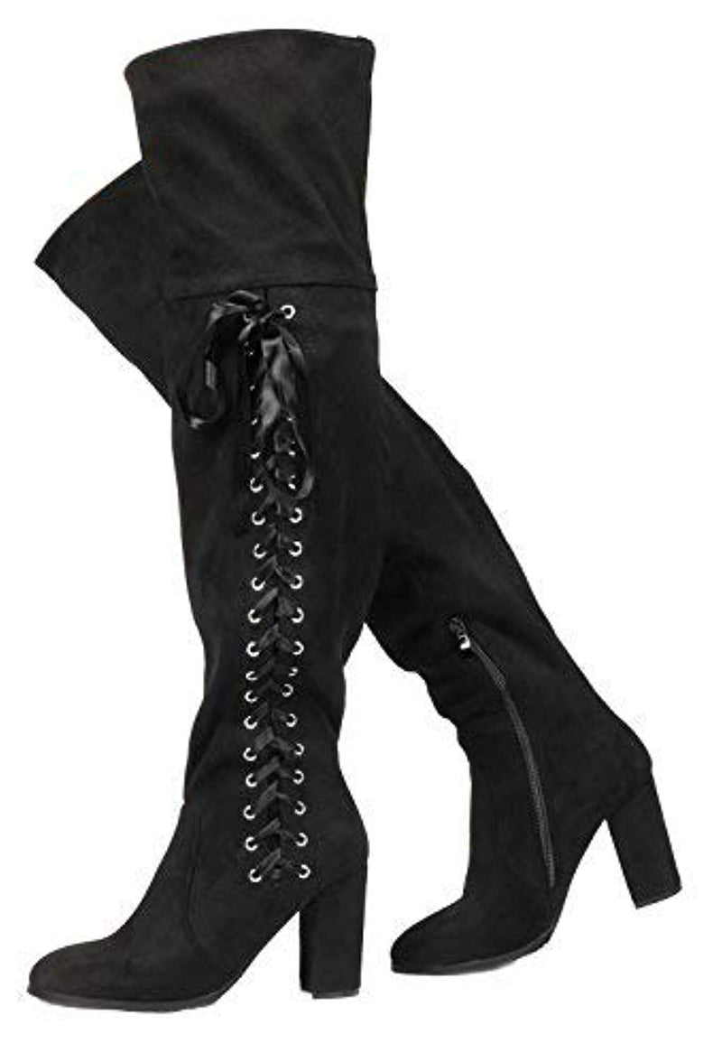 Over The Knee Block Heel Boots