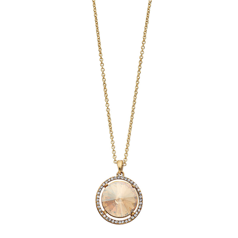 Oval Pendant Necklace with Swarovski Crystal