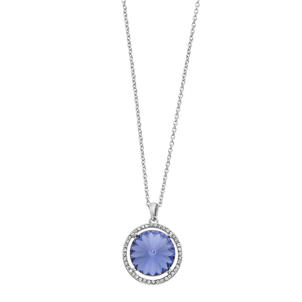 Oval Pendant Necklace with Swarovski Crystal