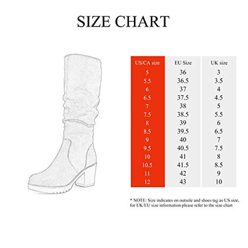 Women's Chunky Heel Knee High and Up Boots