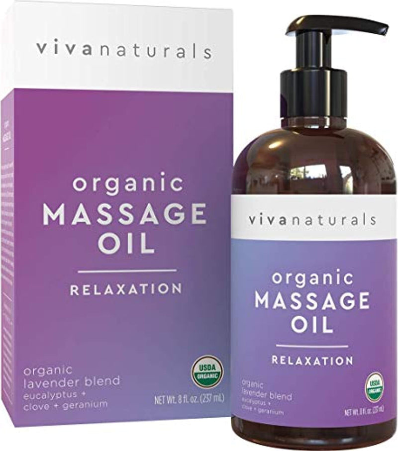 Organic Massage Oil with Relaxing Lavender Scent, Perfect for Couples Massage and sore muscle relief