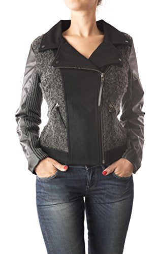 Miss Me Women's Moto Jacket with Faux Leather