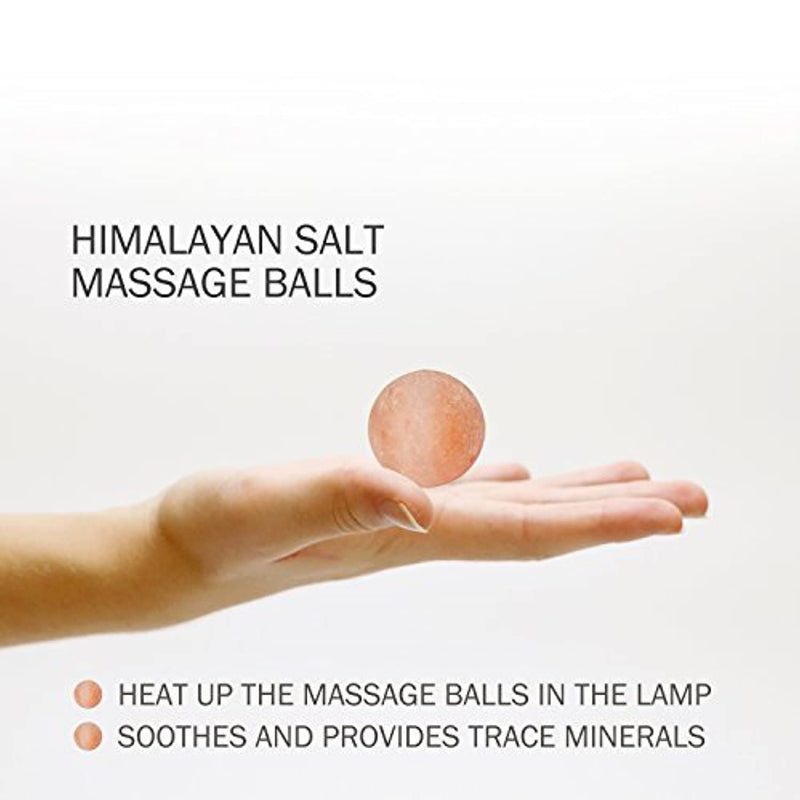Natural Himalayan Rock Sea Salt Lamp Bowl with 6 Heated Salt Massage Balls