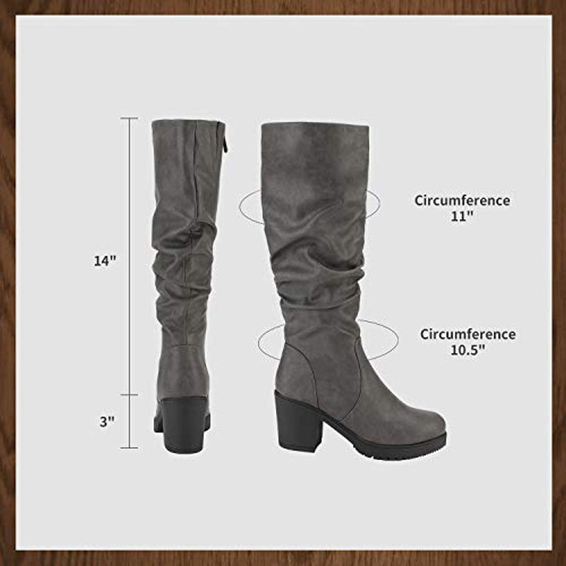 Women's Chunky Heel Knee High  Boots