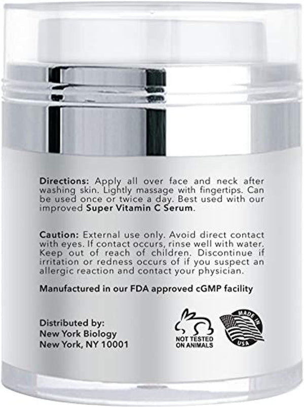 New York Biology Retinol Cream Moisturizer for Face and Eye Area -Anti Aging