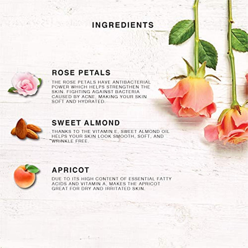 Rose Multi-Use Oil for Face, Body and Hair - Organic Blend of Apricot, Vitamin E and Sweet Almond Oil Moisturizer for Dry Skin