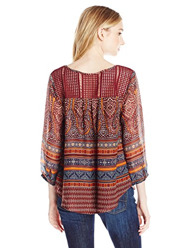 Miss Me Women's Quartersleeve Paisley Top