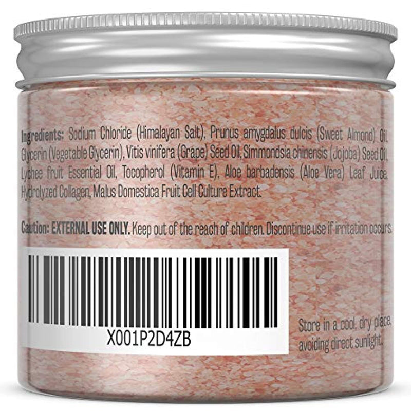 Himalayan Salt Scrub Infused with Collagen and Stem Cell Natural Exfoliating Body Souffle Face for Acne Cellulite Dead Skin Scars Wrinkles Cleansing Exfoliator