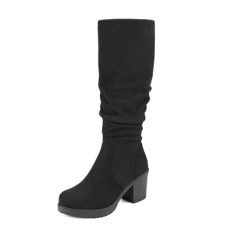 Women's Chunky Heel Knee High and Up Boots