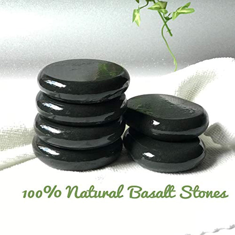Hot Stones - 6 Large Essential Massage Stones Set for Professional or Home spa, Relaxing, Healing, Pain Relief by ActiveBliss