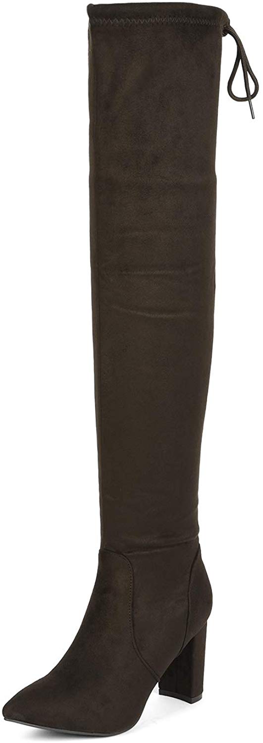 Over The Knee Block Heel Boots