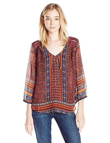 Miss Me Women's Quartersleeve Paisley Top