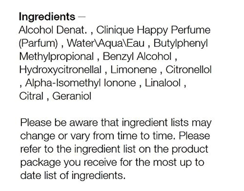 Happy By Clinique For Women,  3.4 Fl Oz