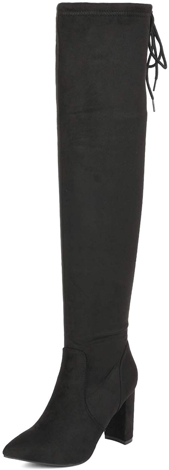 Over The Knee Block Heel Boots