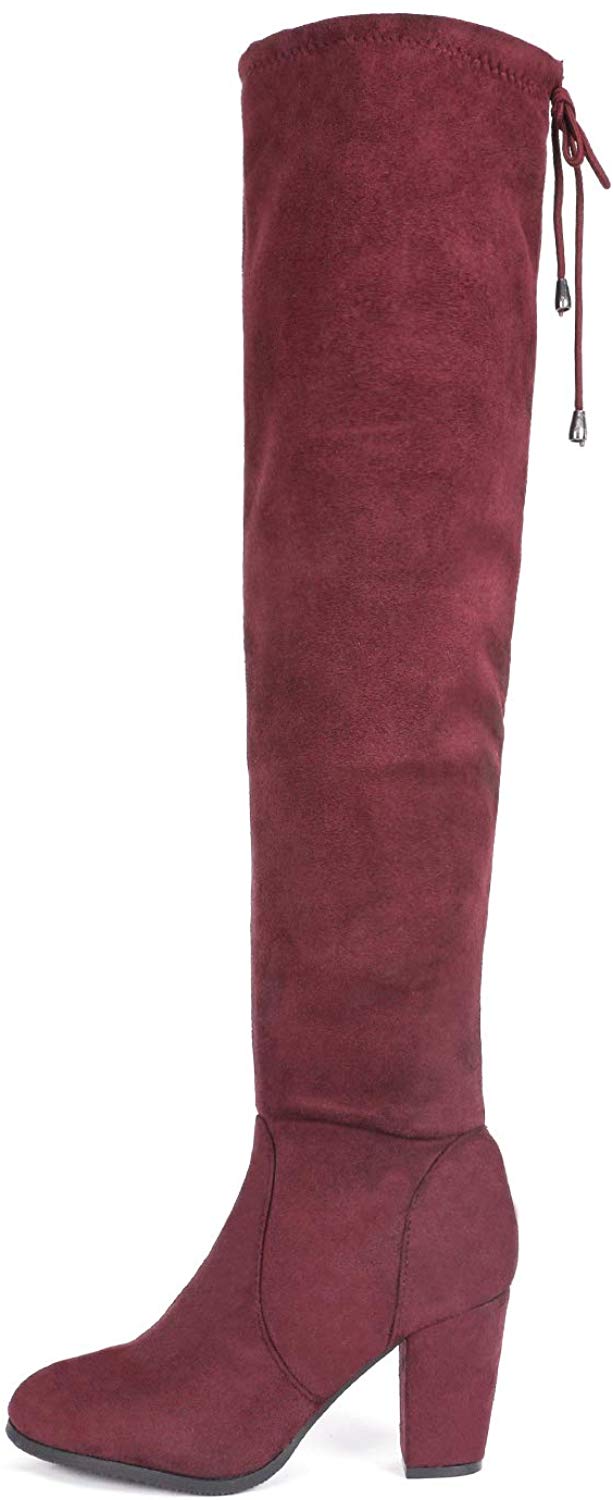 Over The Knee Block Heel Boots