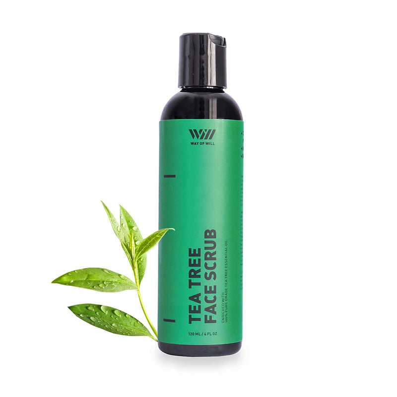 Peppermint Face Scrub, Face Exfoliator with Peppermint Oil and Jojoba Beads,