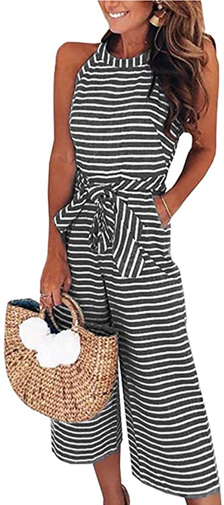 Wide Leg Loose Jumpsuit Romper with Pockets