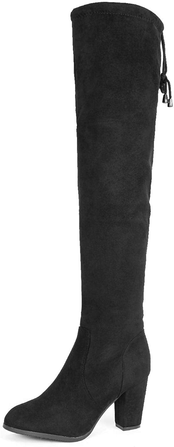 Over The Knee Block Heel Boots