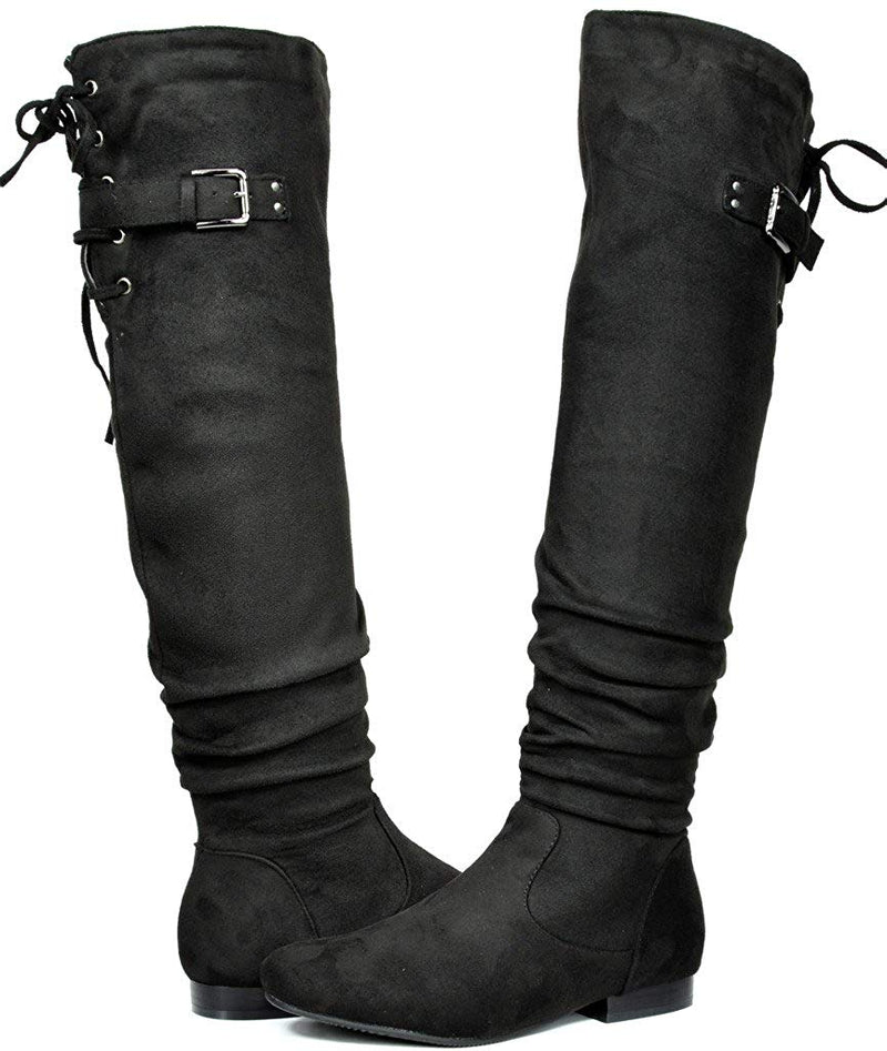 Fashion Casual Over The Knee Pull on Slouchy Boots