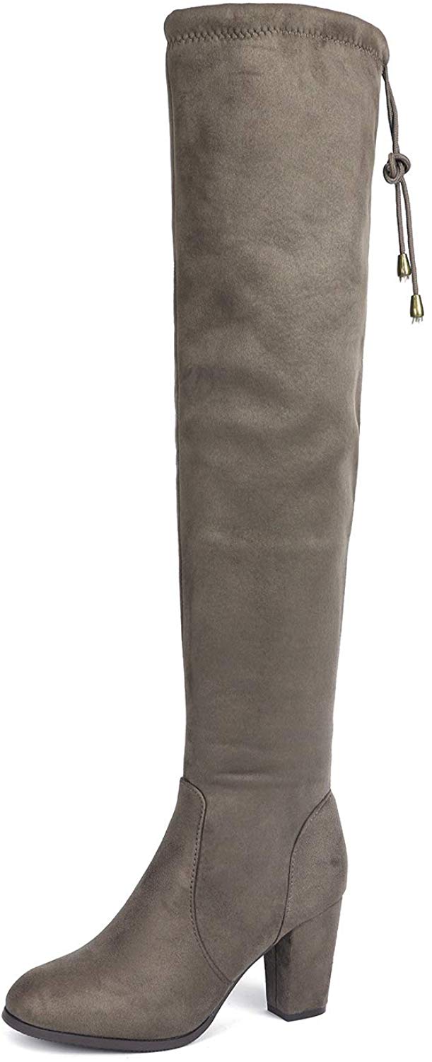 Over The Knee Block Heel Boots