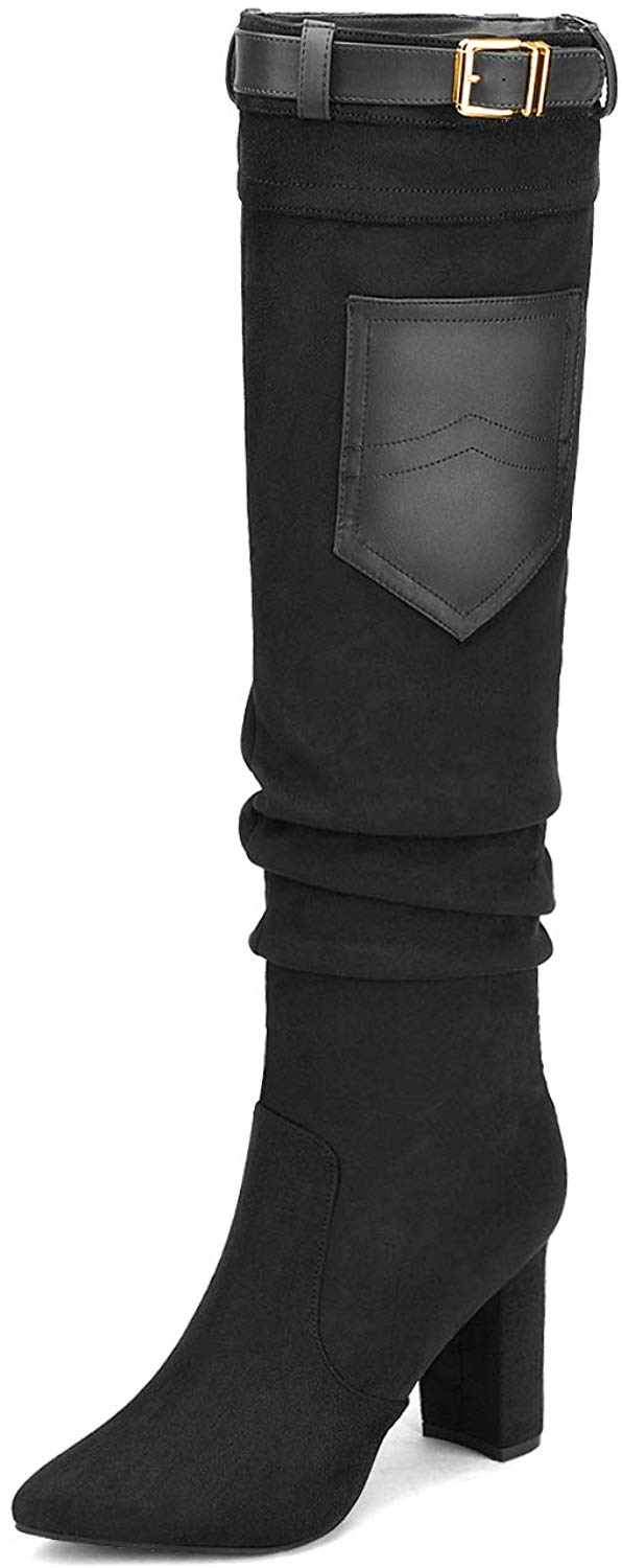 Over The Knee Block Heel Boots