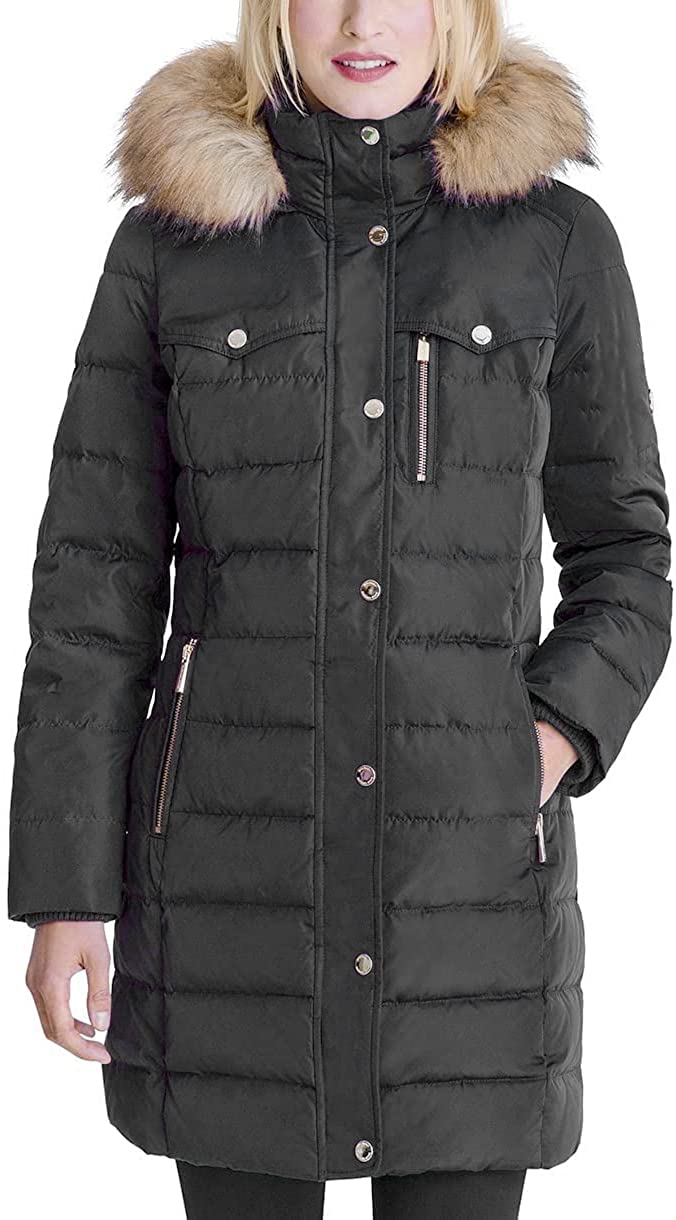 MICHAEL Michael Kors Women s Puffer Down Winter Coat with Fur Hood