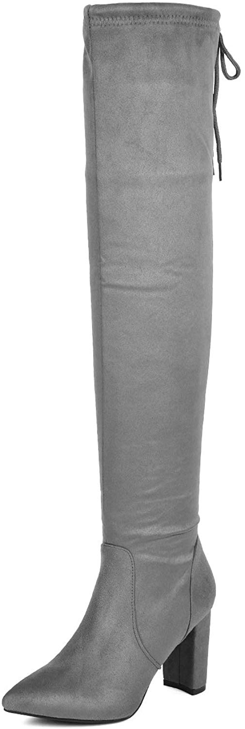 Over The Knee Block Heel Boots