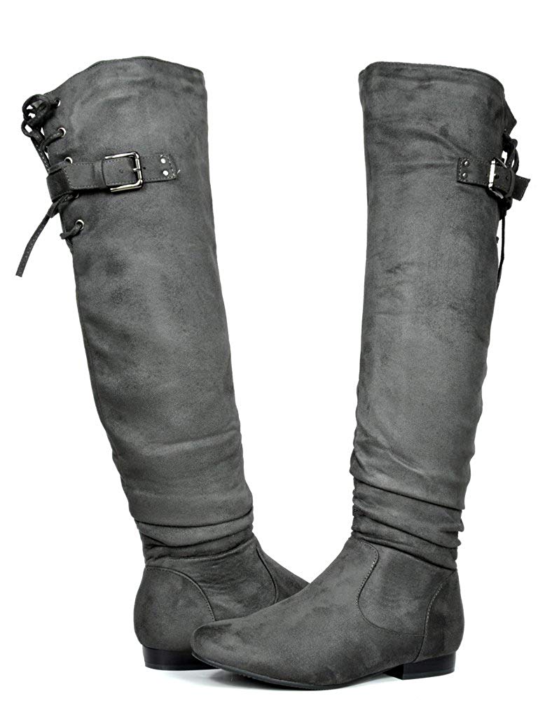 Fashion Casual Over The Knee Pull on Slouchy Boots