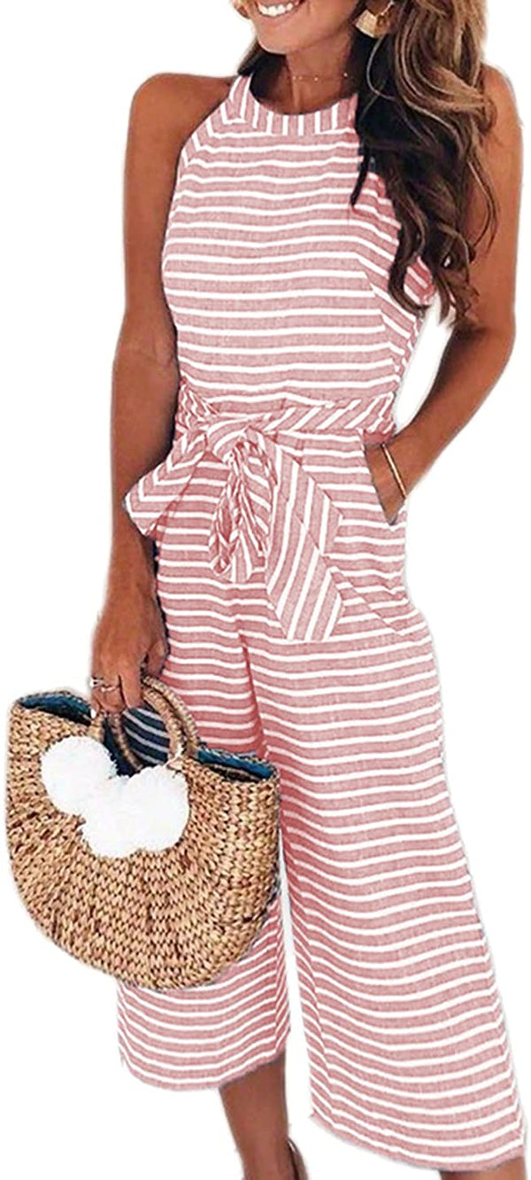 Wide Leg Loose Jumpsuit Romper with Pockets