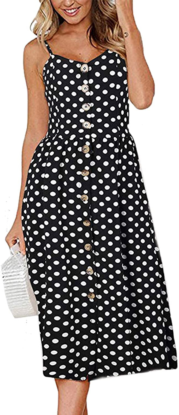 Women's  Adjustable Spaghetti Strap Button