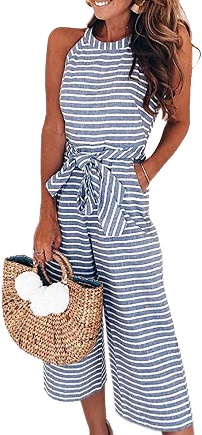 Wide Leg Loose Jumpsuit Romper with Pockets