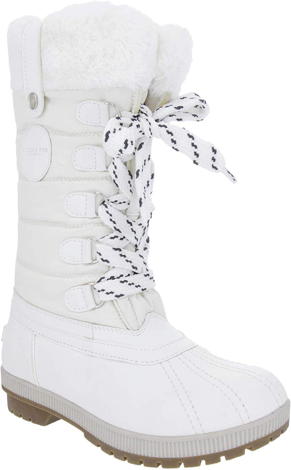 London Fog Womens Melton Cold Weather Waterproof Snow Boot