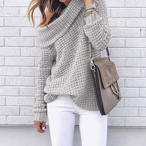 Off Shoulder Sweater Women Pullover Sweater